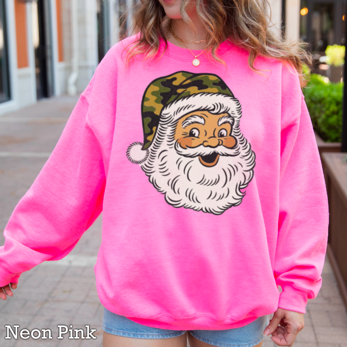 Camo Santa Crewneck Sweatshirt