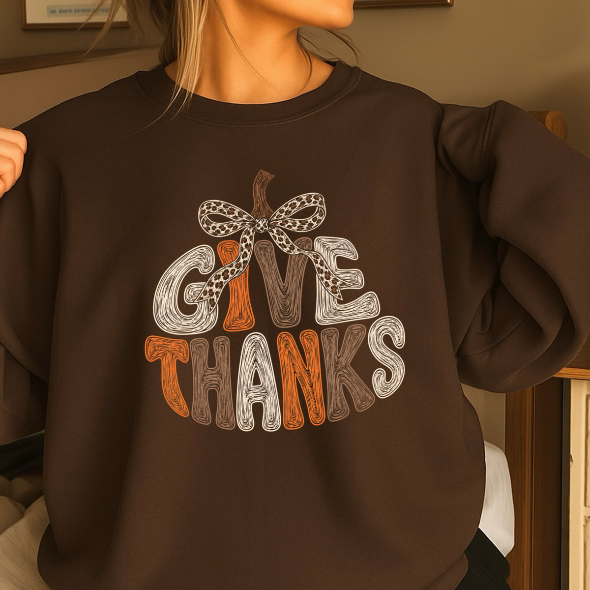 Give Thanks Thanksgiving DTF Transfer