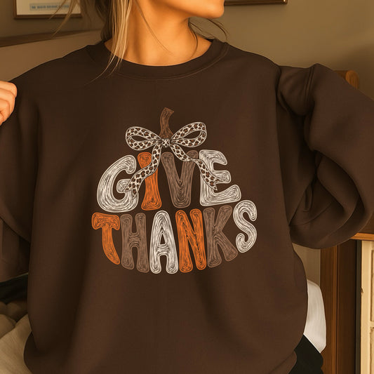 Give Thanks Thanksgiving DTF Transfer