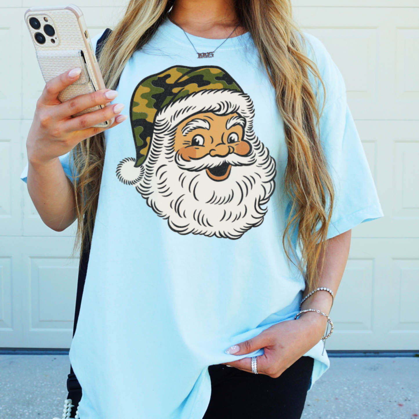 Camo Santa Comfort Color Graphic Tee