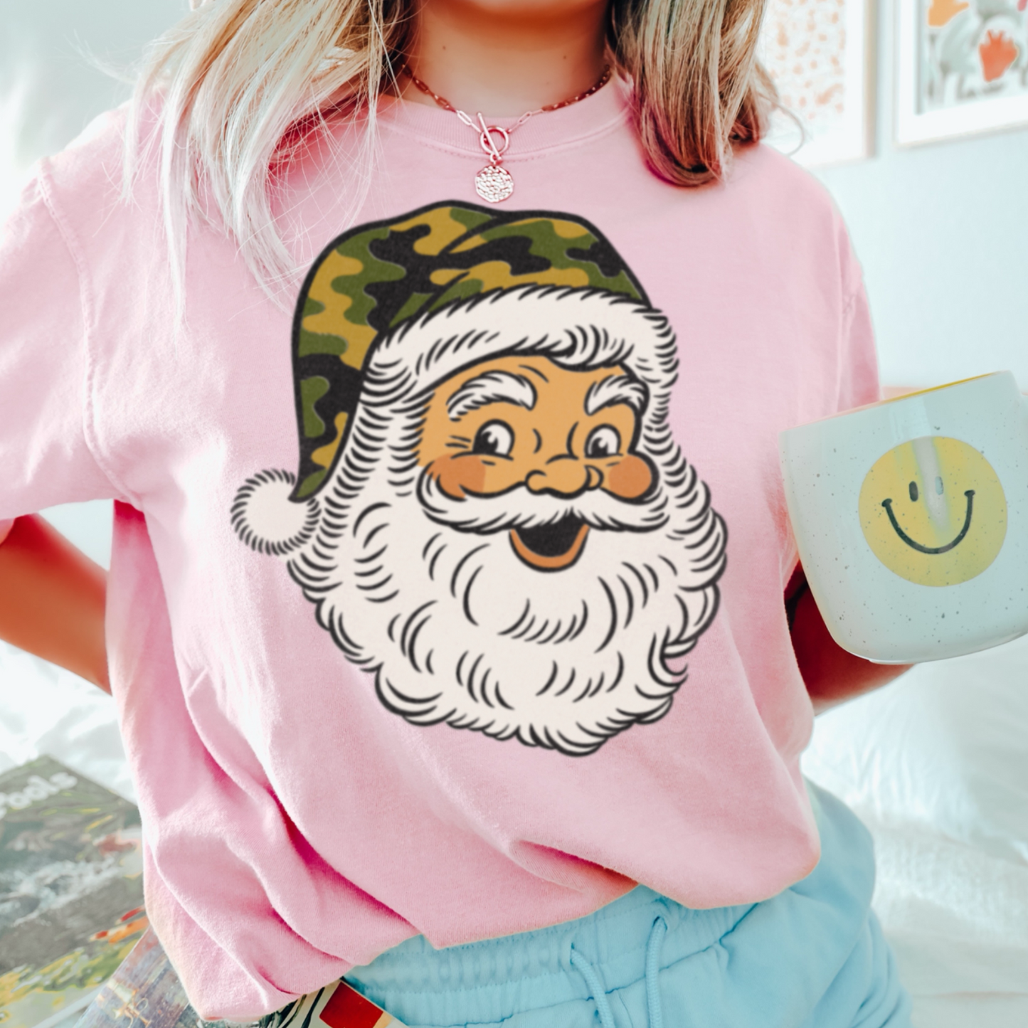Camo Santa Comfort Color Graphic Tee