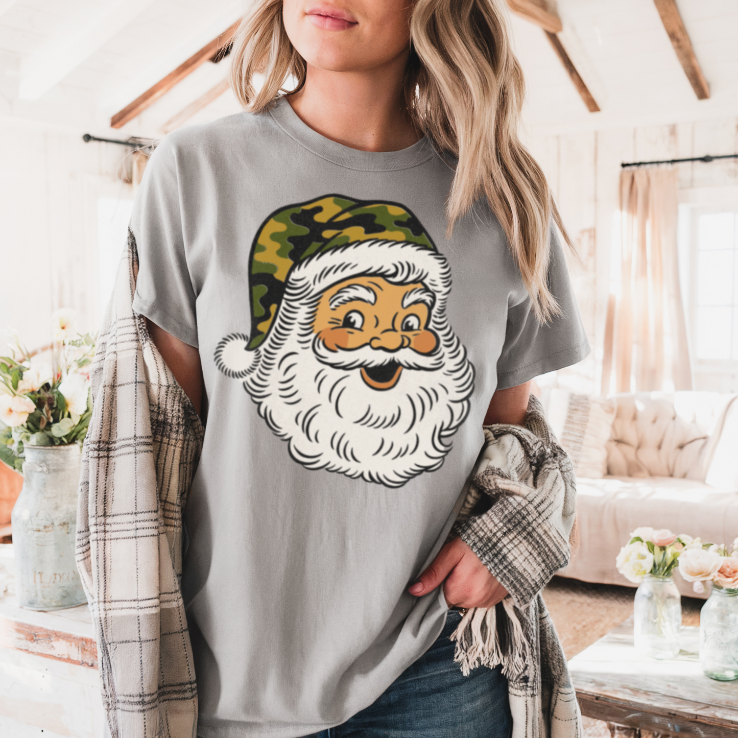 Camo Santa Comfort Color Graphic Tee