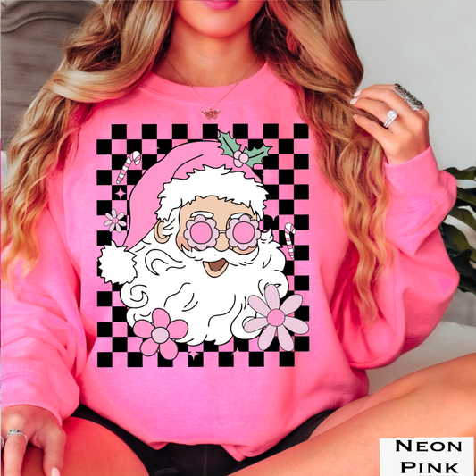 Checkered Groovy Santa Crewneck Sweatshirt