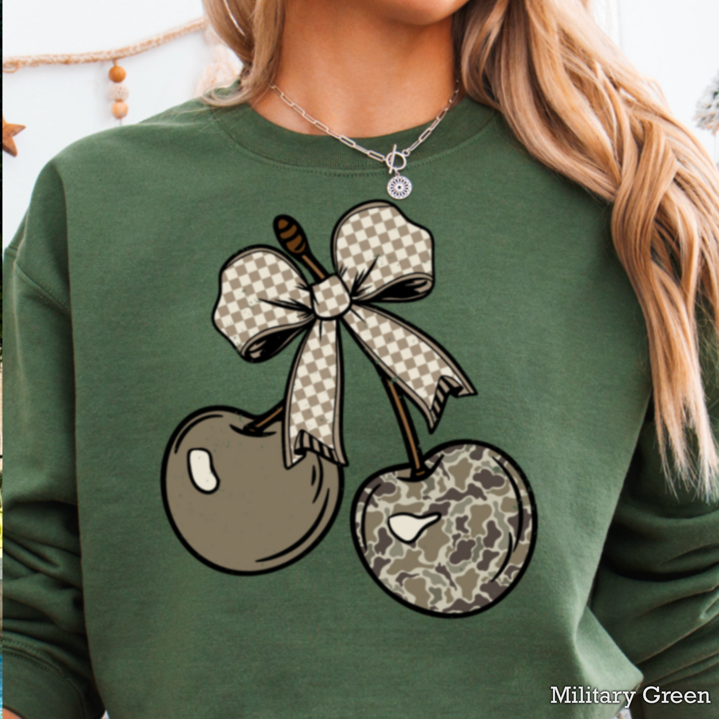 Camo Cherries Crewneck Sweatshirt