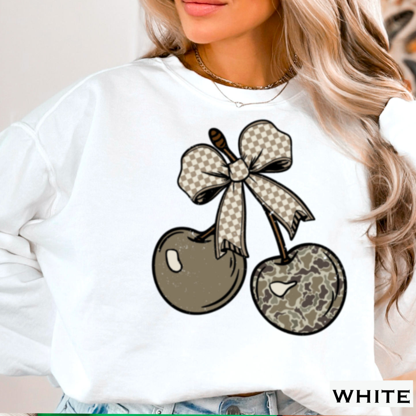 Camo Cherries Crewneck Sweatshirt