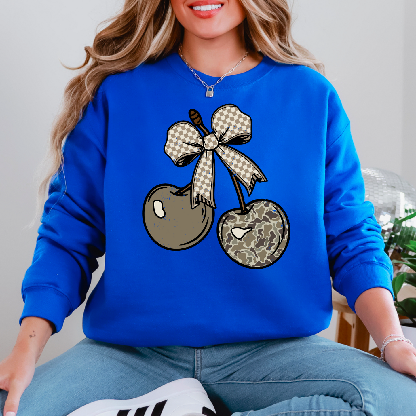 Camo Cherries Crewneck Sweatshirt