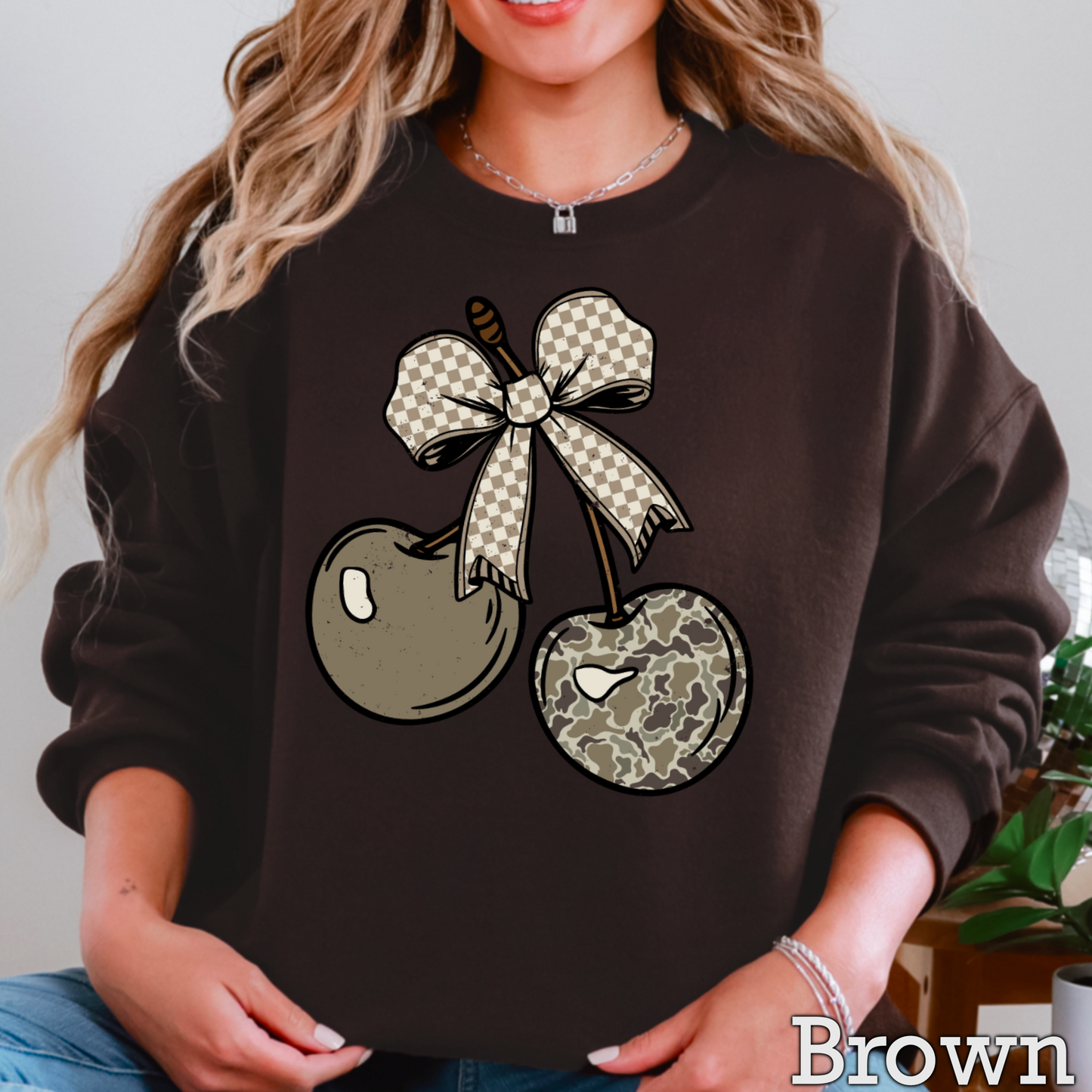 Camo Cherries Crewneck Sweatshirt