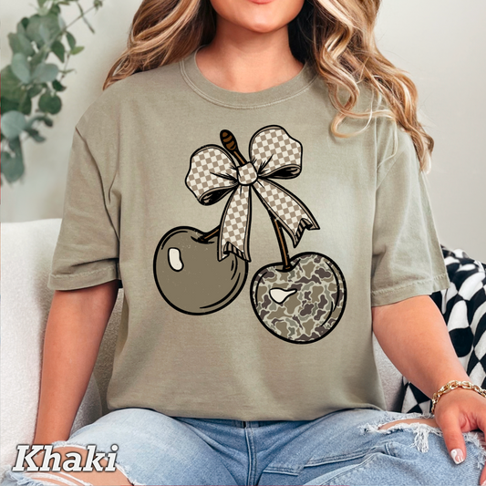 Camo Cherries Comfort Color Graphic Tee