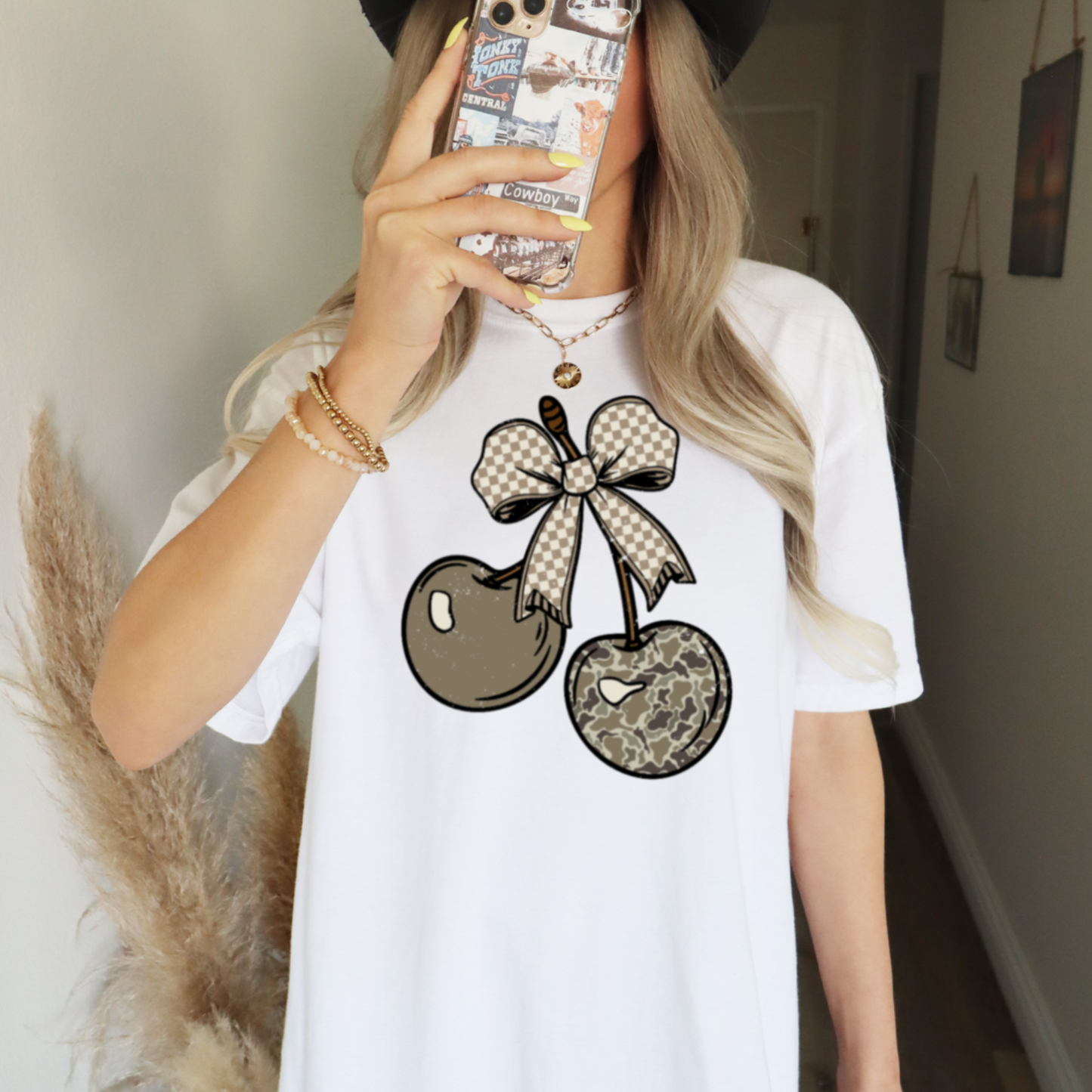 Camo Cherries Comfort Color Graphic Tee