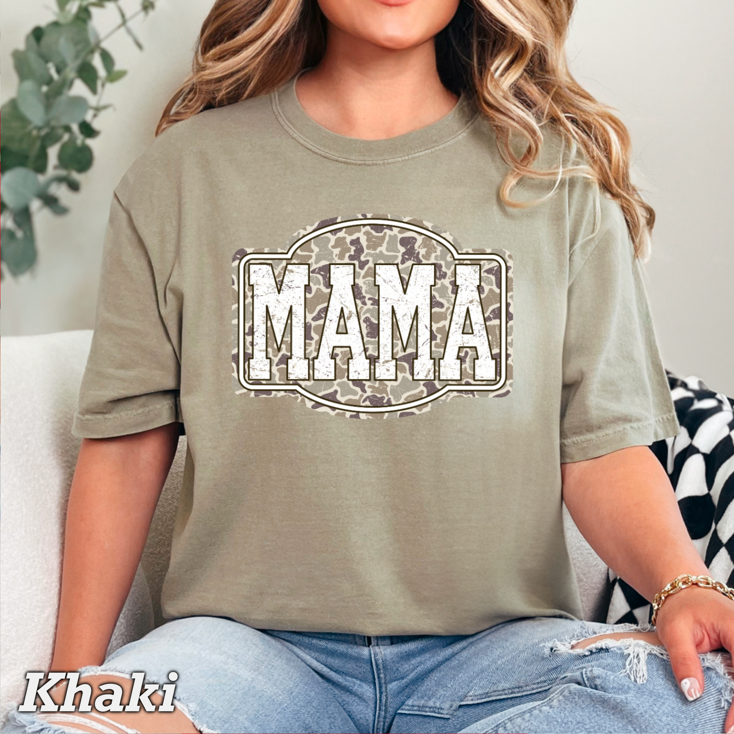 Camo Mama Comfort Color Graphic Tee
