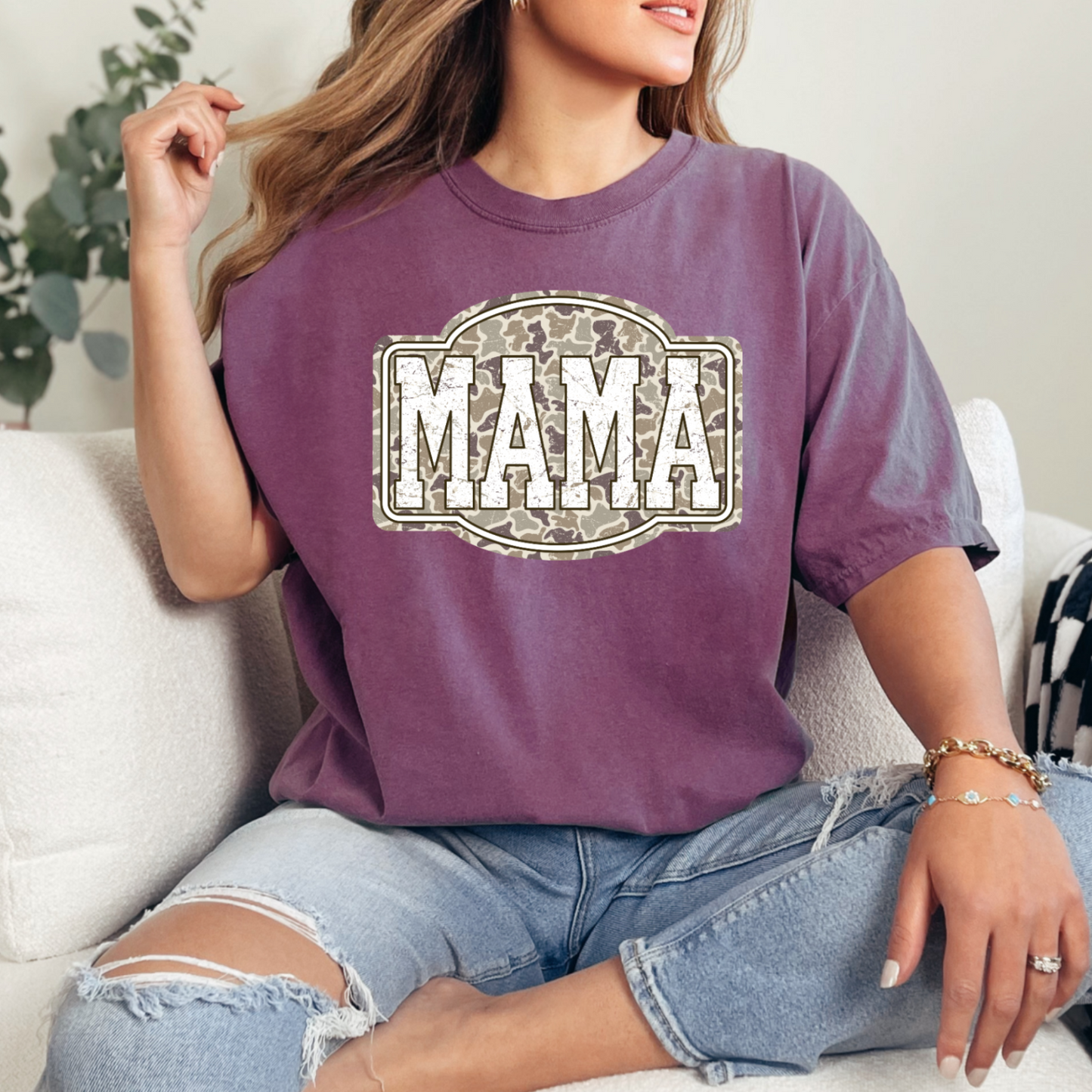 Camo Mama Comfort Color Graphic Tee