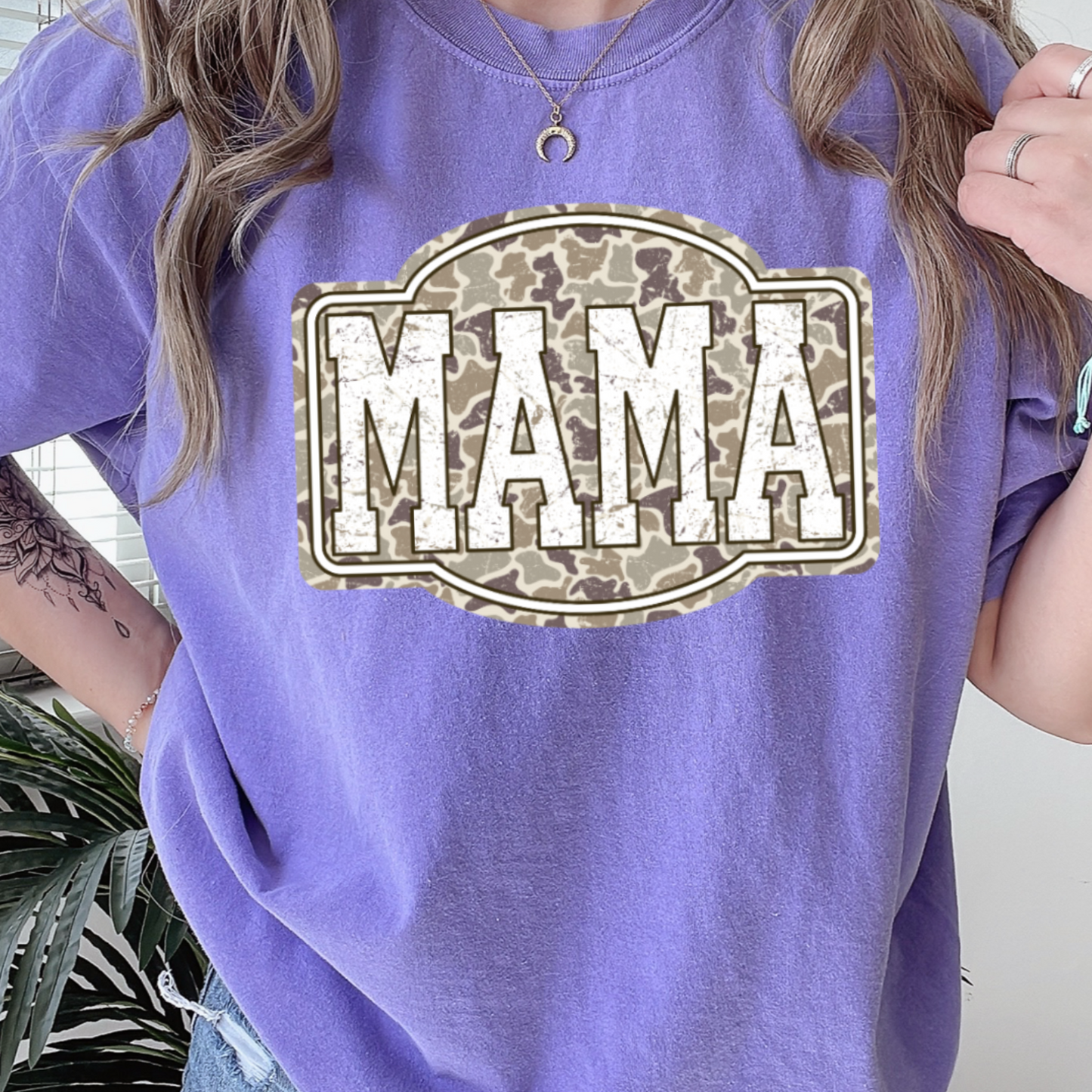 Camo Mama Comfort Color Graphic Tee