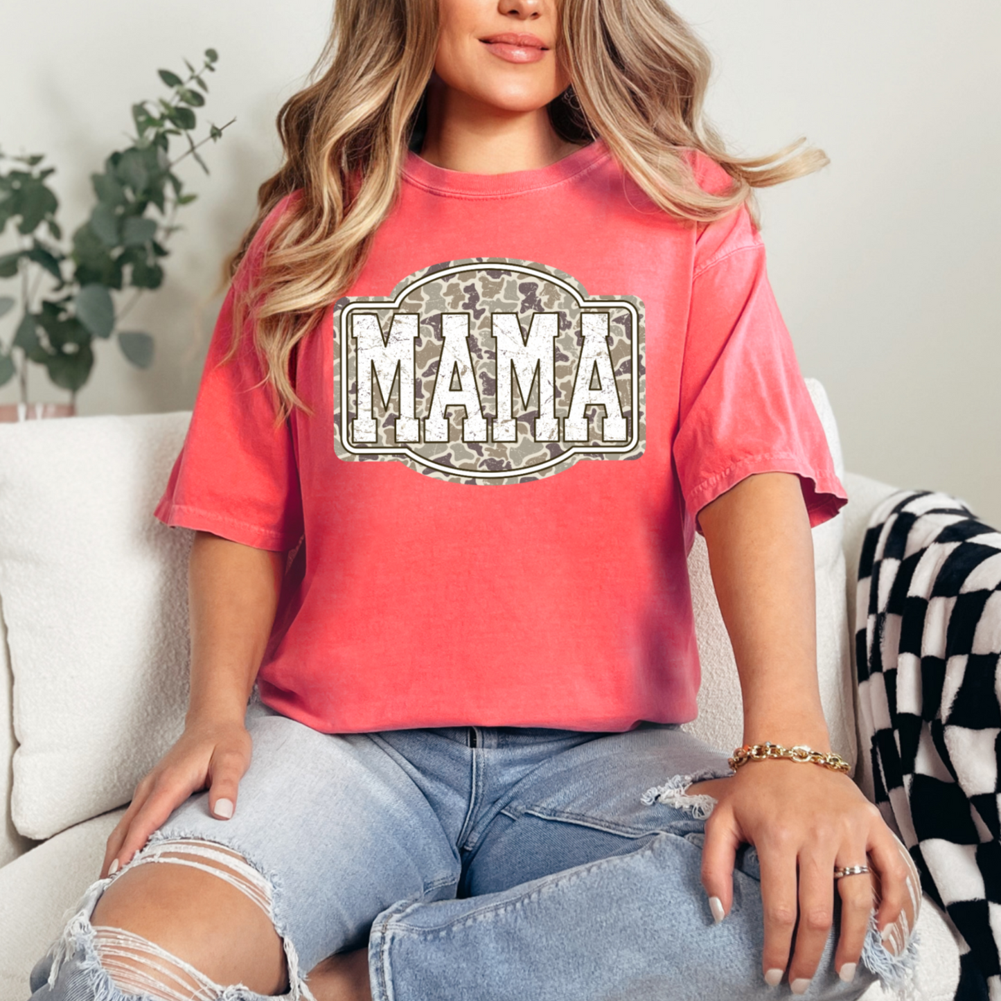 Camo Mama Comfort Color Graphic Tee