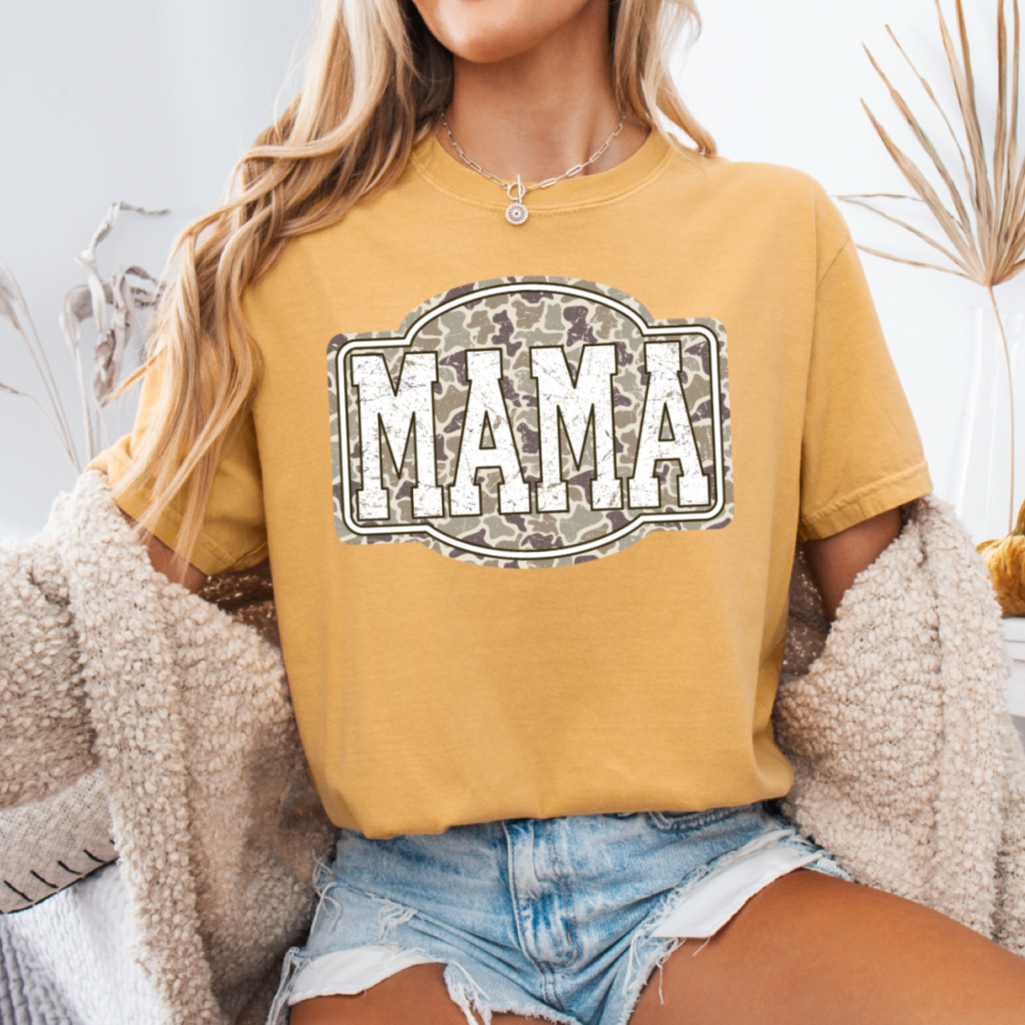 Camo Mama Comfort Color Graphic Tee