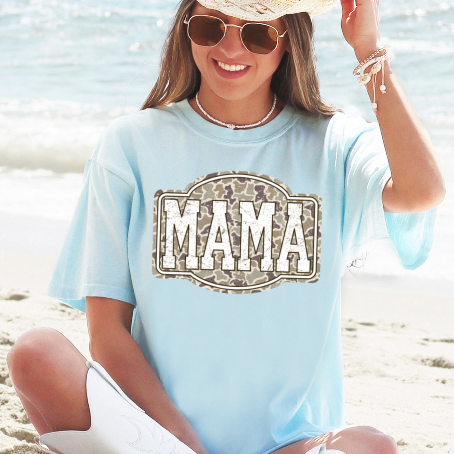 Camo Mama Comfort Color Graphic Tee