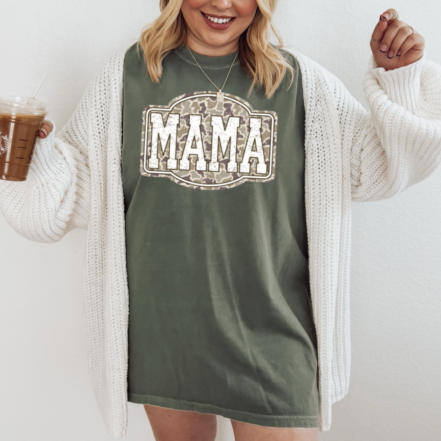 Camo Mama Comfort Color Graphic Tee
