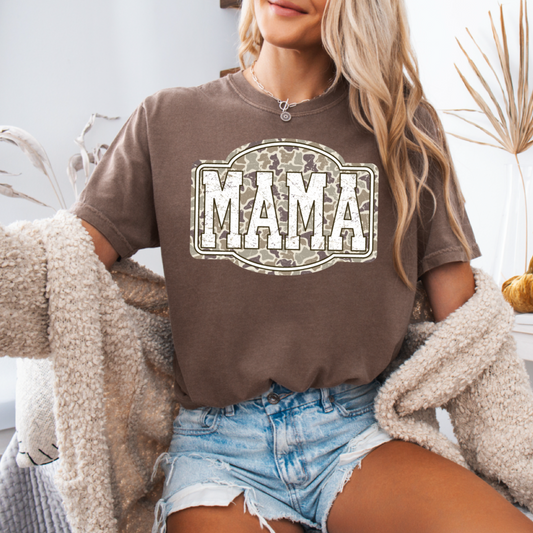 Camo Mama Comfort Color Graphic Tee