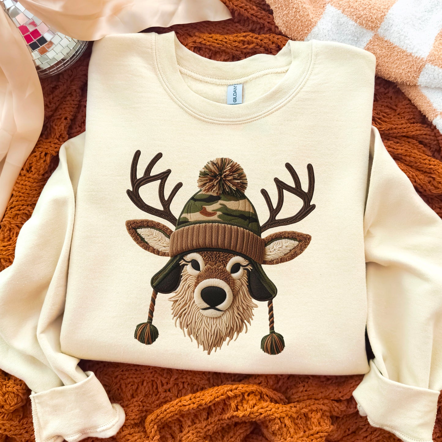 Camo Deer Head DTF Transfer