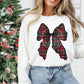 Plaid Bow  Christmas DTF Transfer
