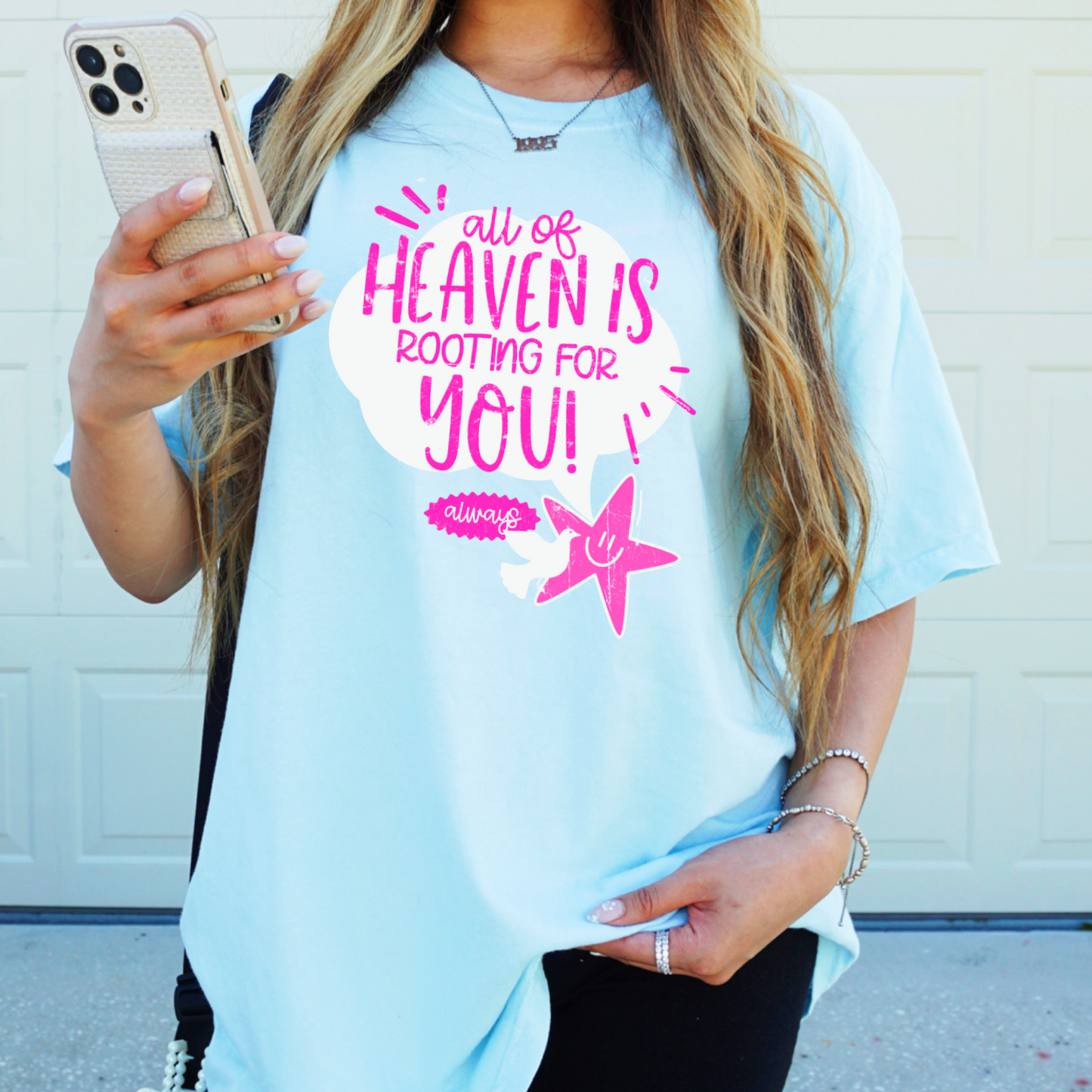 All Of Heaven Is Rooting For You Comfort Color Graphic Tee