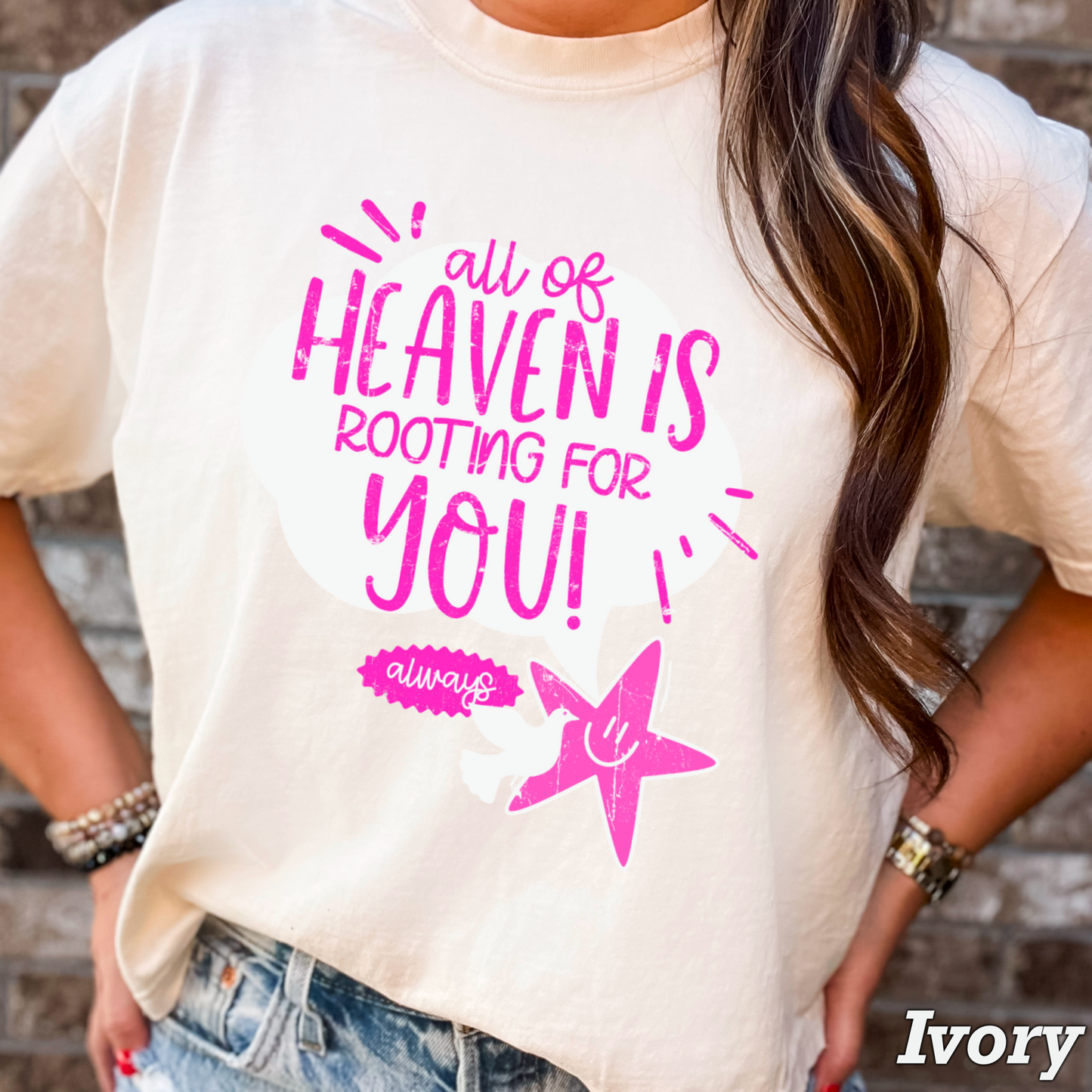 All Of Heaven Is Rooting For You Comfort Color Graphic Tee