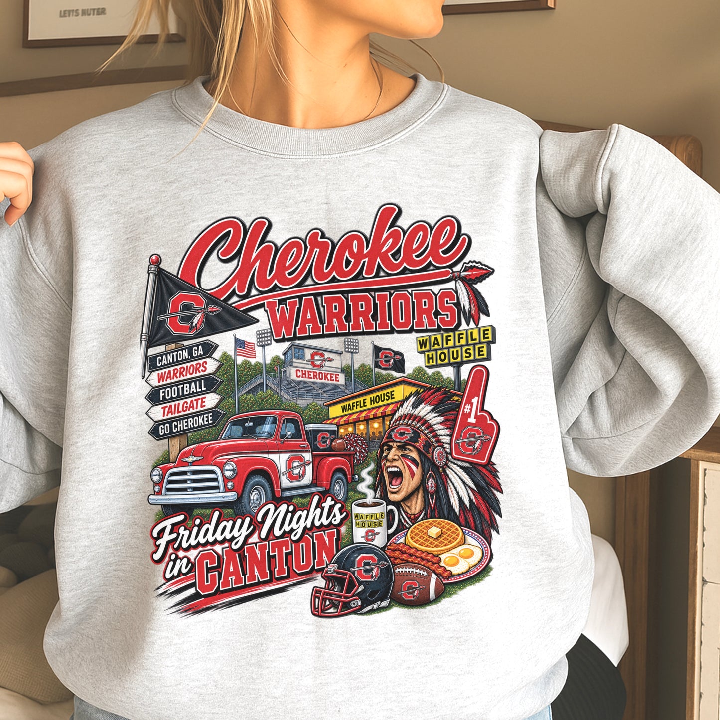 Cherokee Friday Nights Crewneck Sweatshirt ON SALE UNTIL 09/04/26