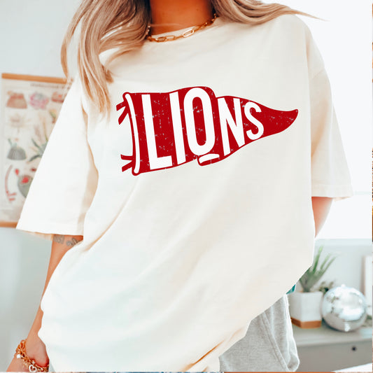 Lions Pennant Flag DTF Transfer