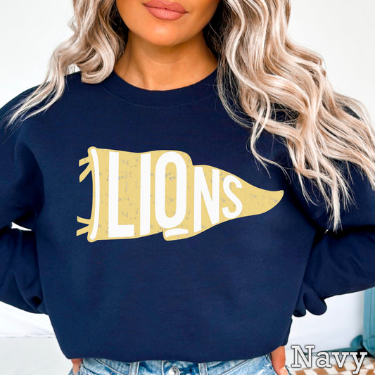 Lions Pennant Flag DTF Transfer