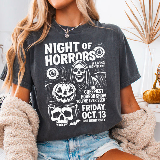 Night Of Horrors Halloween Screen Print Transfer