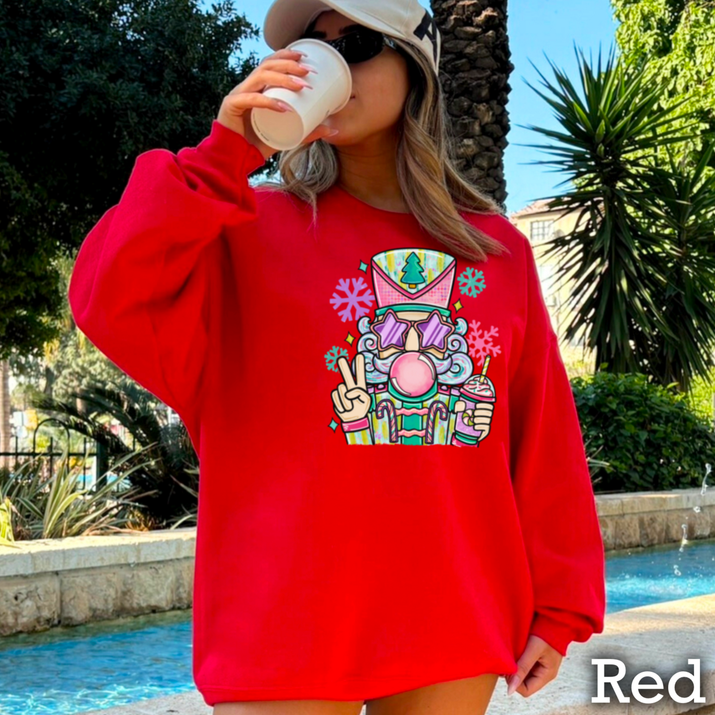 Preppy Nutcracker Graphic Crewneck Sweatshirt