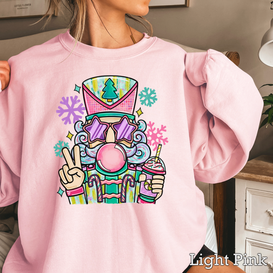 Preppy Nutcracker Graphic Crewneck Sweatshirt