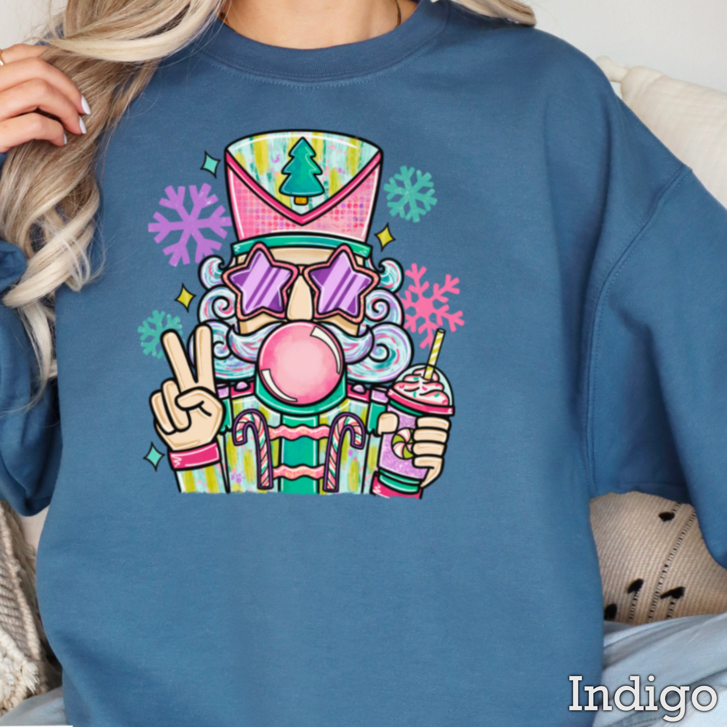 Preppy Nutcracker Graphic Crewneck Sweatshirt