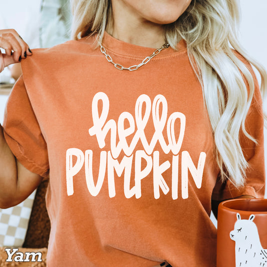 Hello Pumpkin Screen Print Transfer
