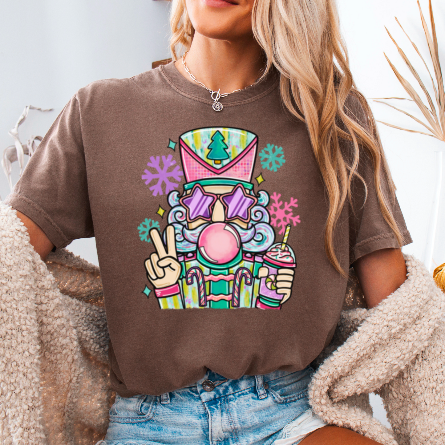 Preppy Nutcracker Comfort Color Graphic Tee