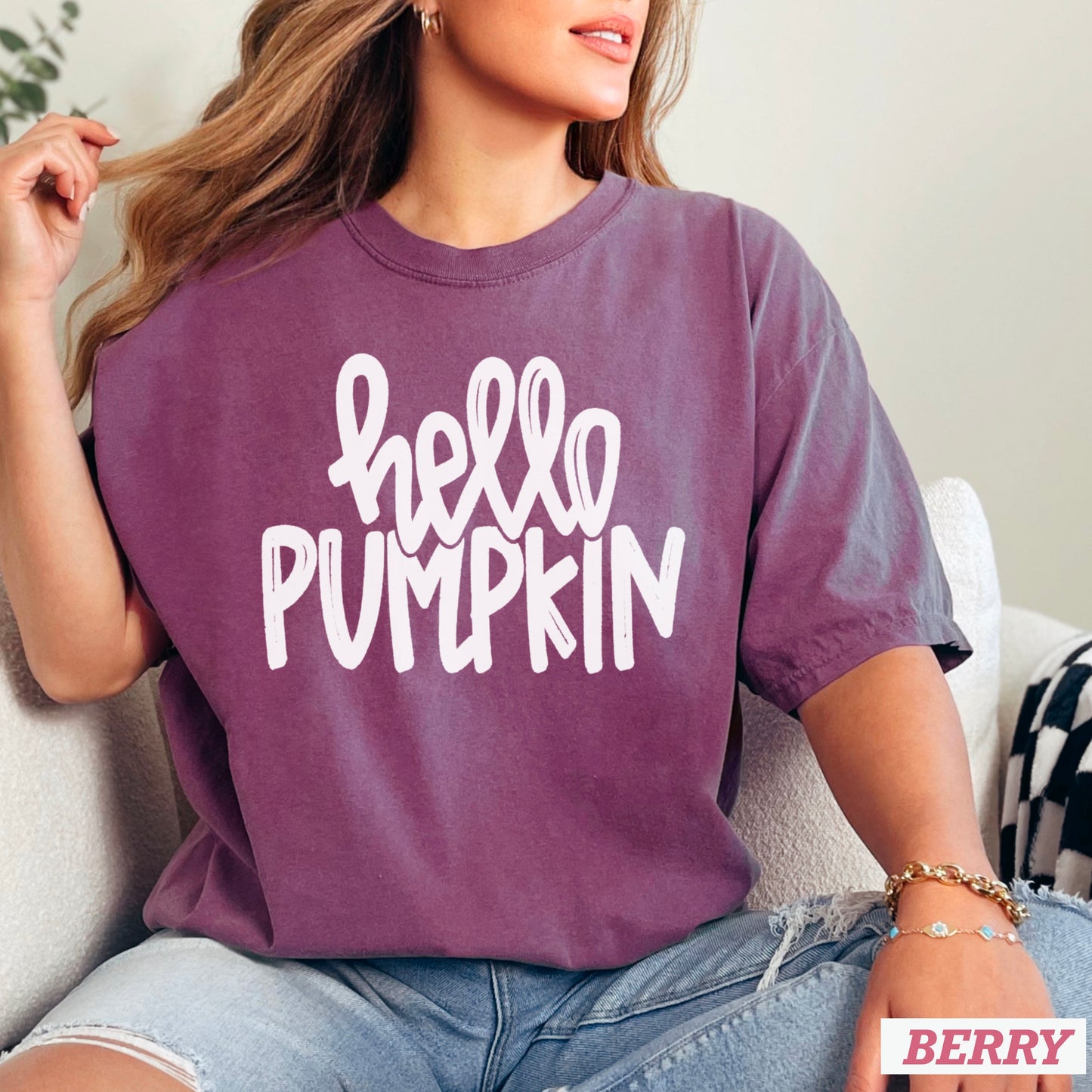 Hello Pumpkin Comfort Color Graphic Tee