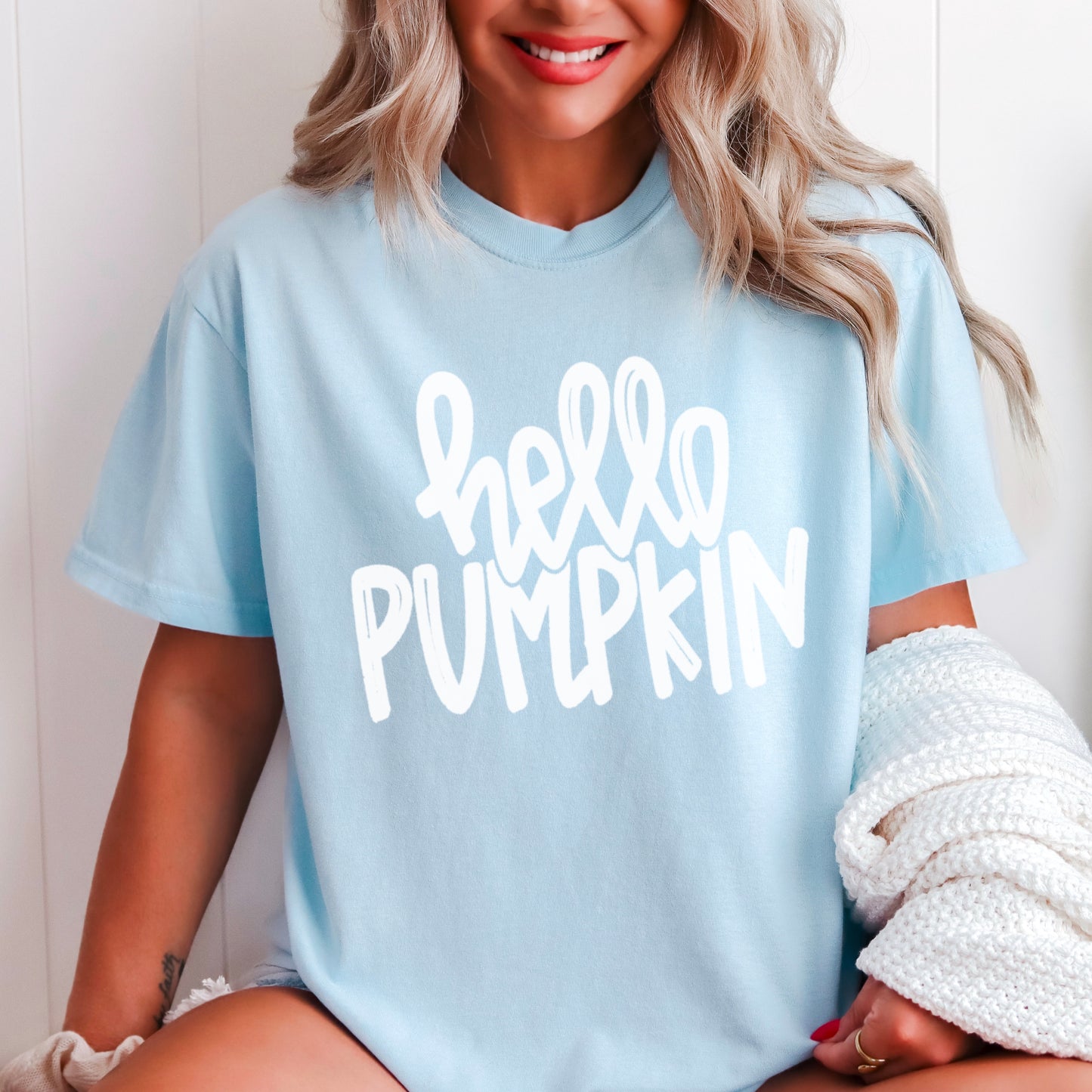 Hello Pumpkin Comfort Color Graphic Tee
