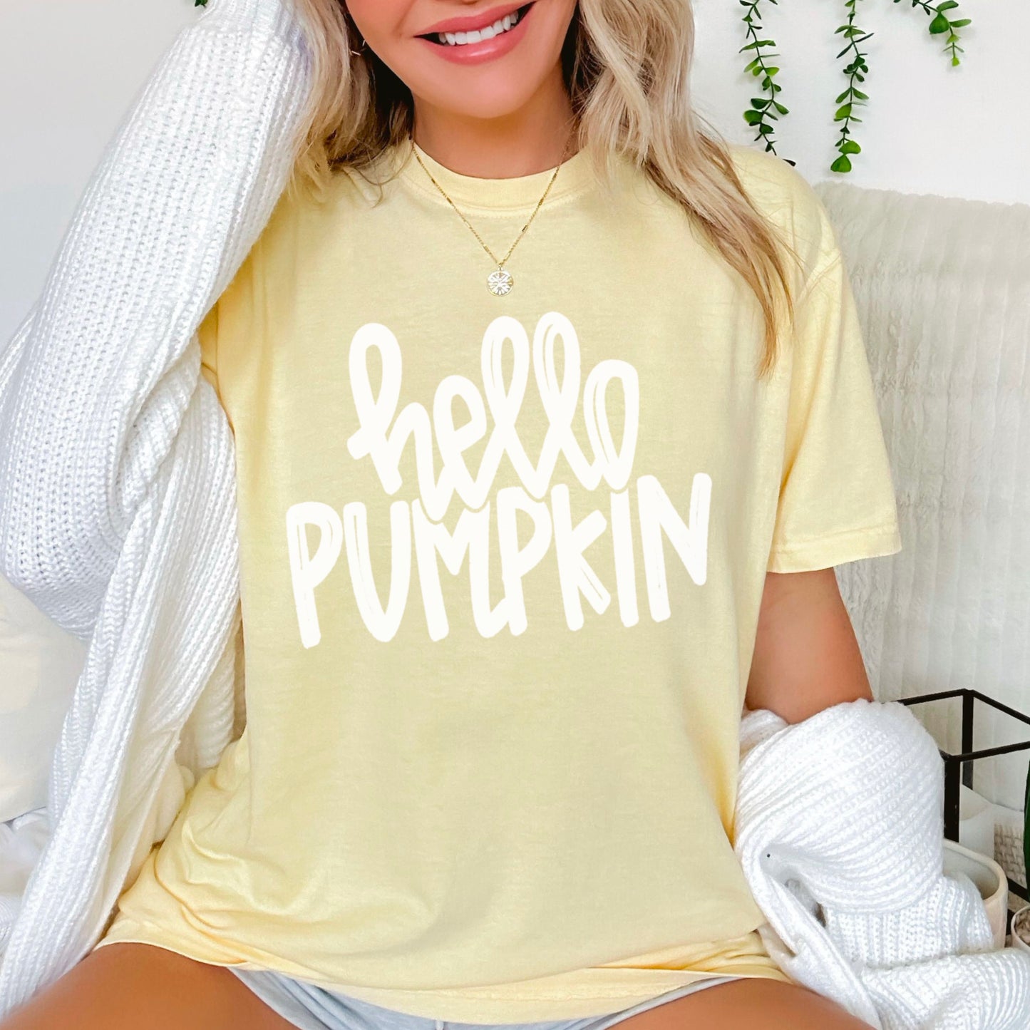 Hello Pumpkin Comfort Color Graphic Tee