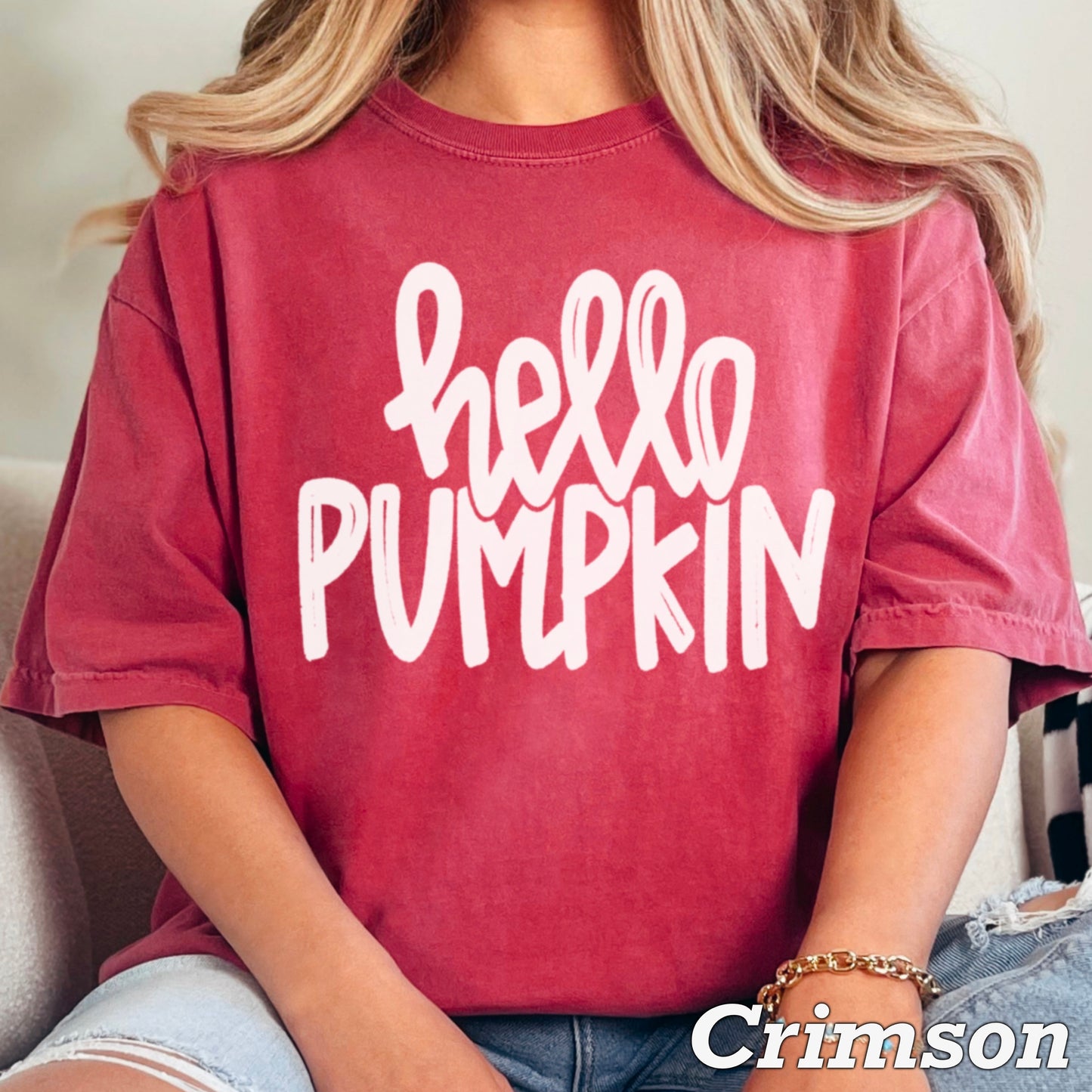 Hello Pumpkin Comfort Color Graphic Tee
