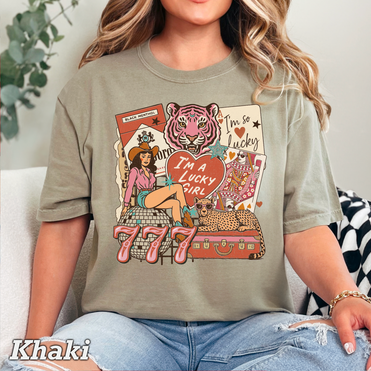 Lucky Girl Comfort Color Graphic Tee