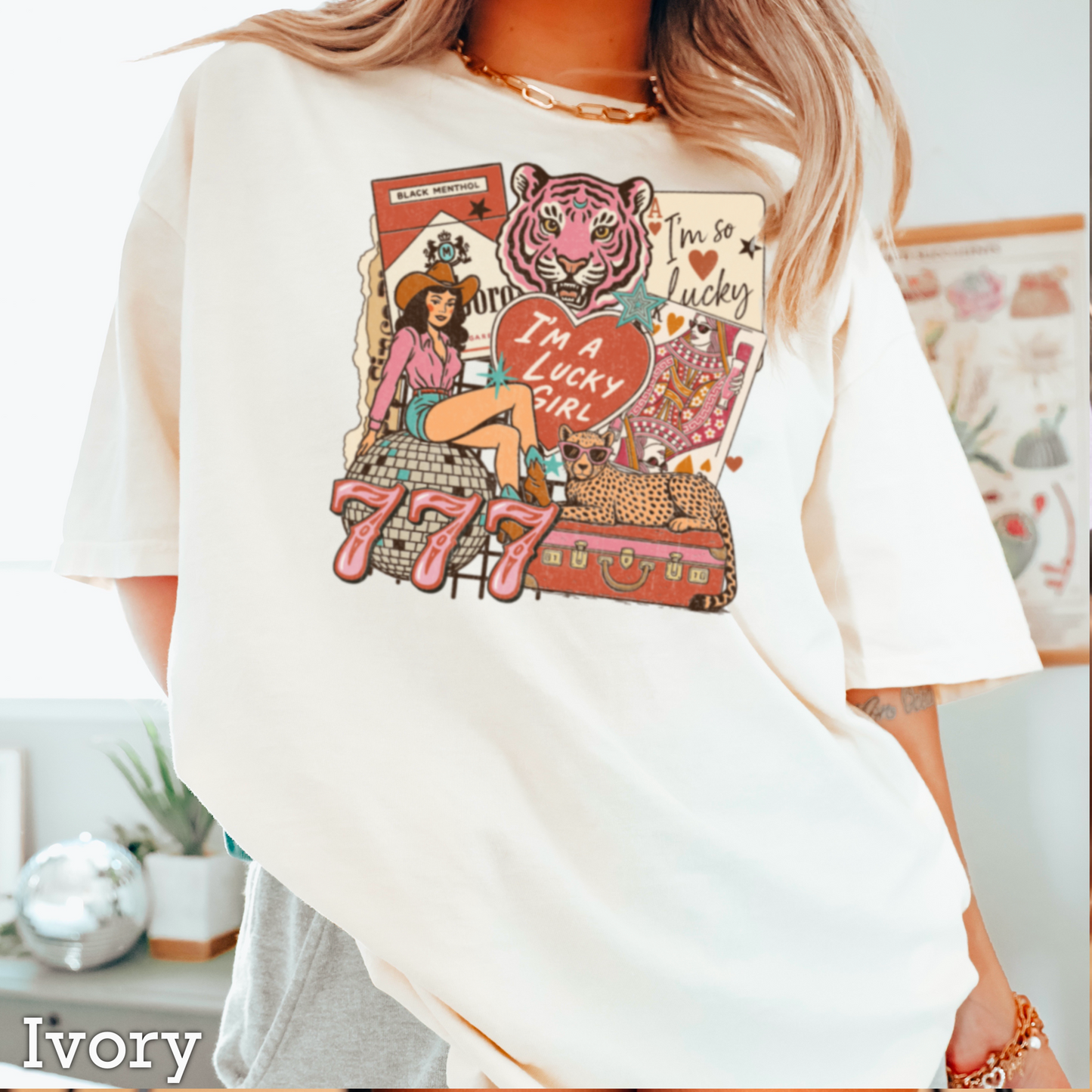 Lucky Girl Comfort Color Graphic Tee