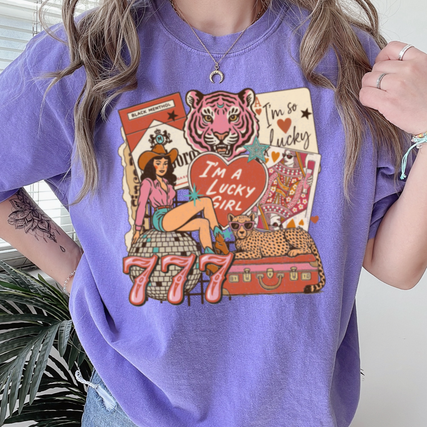 Lucky Girl Comfort Color Graphic Tee