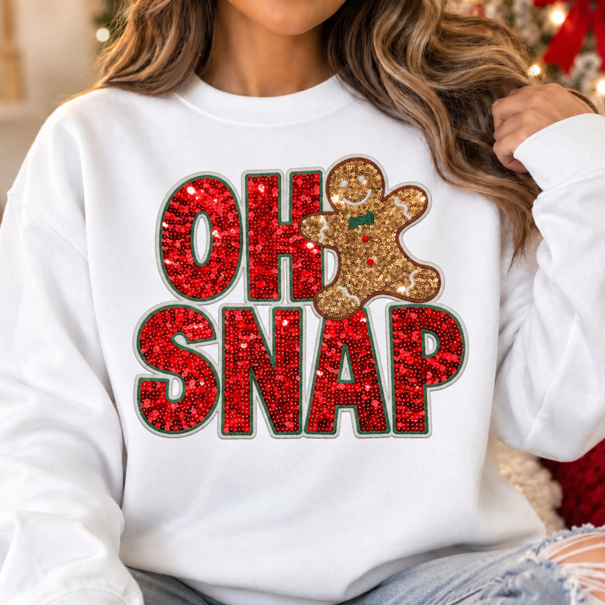 OH SNAP Gingerbread Real Sequin Patch