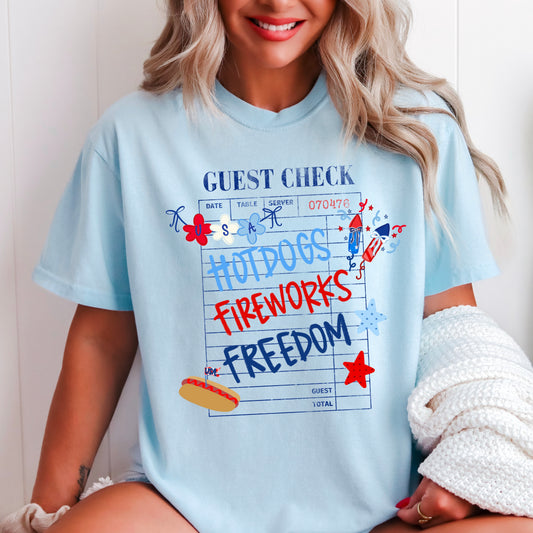 July 4th Guest Check DTF Transfer