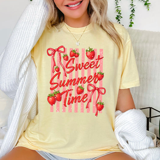 Sweet Summertime Strawberries DTF Transfer