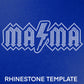 Mama Lightning Bolt Rhinestone Template