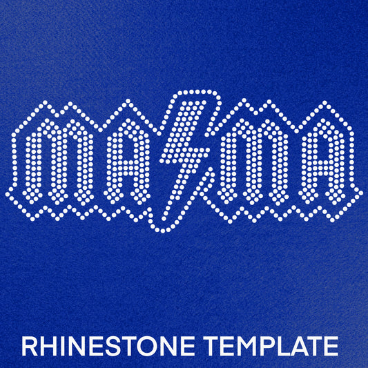 Mama Lightning Bolt Rhinestone Template