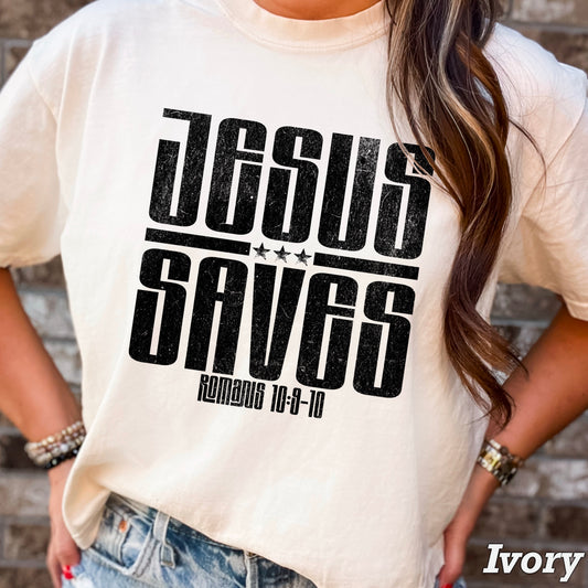 Jesus Saves Screen Print Transfer