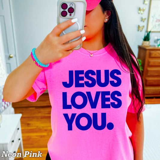 Jesus Loves You Screen Print Transfer