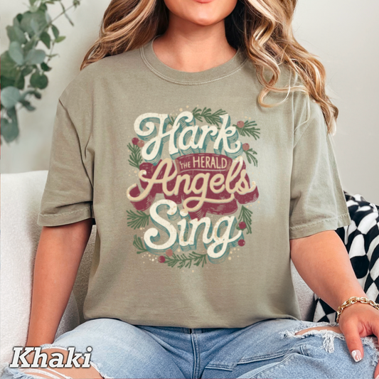 Hark The Herald Angels Sing Comfort Color Graphic Tee