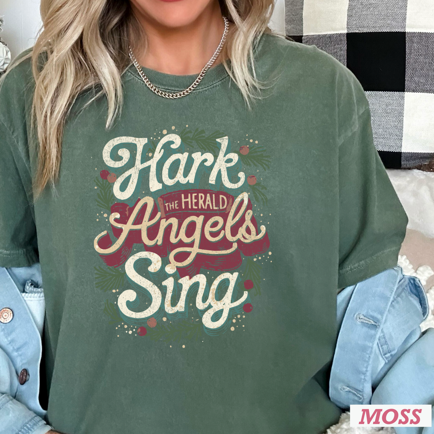 Hark The Herald Angels Sing Comfort Color Graphic Tee